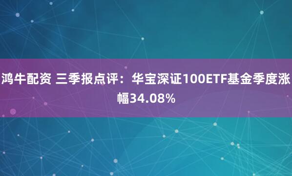 鸿牛配资 三季报点评:华宝深证100ETF基金季度涨幅34.08%